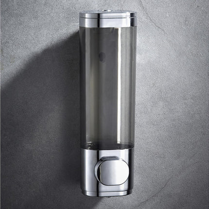 300ml 600ml Soap Dispenser Manual Press Bottle No Punching Long Strong Pump Transparent Body Wash Box Bathroom Accessories-Bilateral Silver