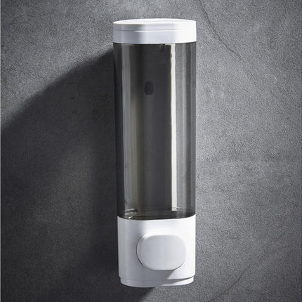 300ml 600ml Soap Dispenser Manual Press Bottle No Punching Long Strong Pump Transparent Body Wash Box Bathroom Accessories-Bilateral White