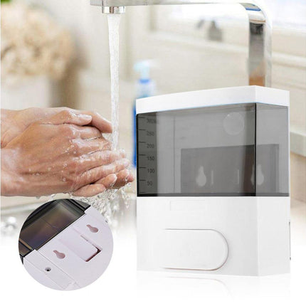 300ml Wall-mounted PP Manual Liquid Soap Dispenser Shampoo Shower Gel Bottle-Black