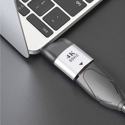 Compatible USB Type C to HDMI-compatible Cable 4K 60HZ Converter Adapter for Thunderbolt 3 - Grey