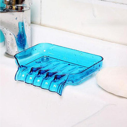 Kitchen Basin Sink Soap Dish Tray Water Draining Holder Suction Cup Bathroom Box-Pink