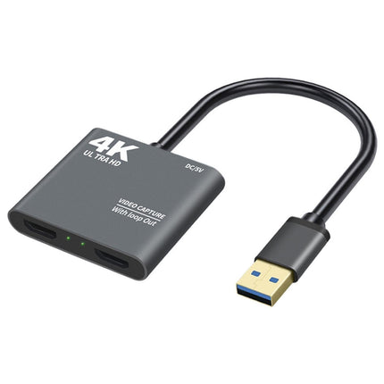 HDMI-compatible to USB High Clarity Board Game Record Live Streaming Broadcast Video Capture Card - Grey