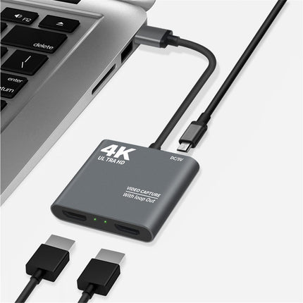 HDMI-compatible to USB High Clarity Board Game Record Live Streaming Broadcast Video Capture Card - Grey
