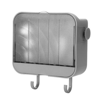 Soap Box Creative Waterproof Lightweight Soap Storage Organizer Dish Towel Rack for Home-Grey