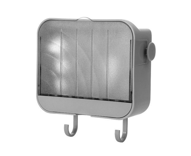 Soap Box Creative Waterproof Lightweight Soap Storage Organizer Dish Towel Rack for Home-Grey