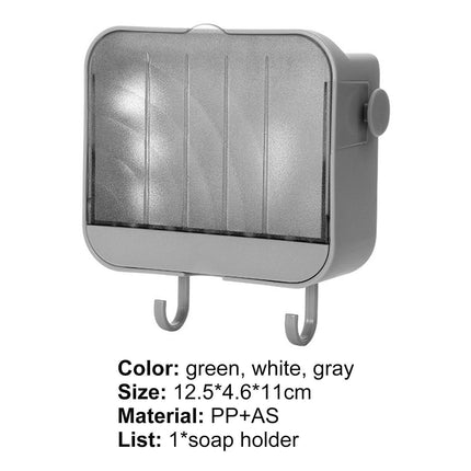 Soap Box Creative Waterproof Lightweight Soap Storage Organizer Dish Towel Rack for Home-Grey