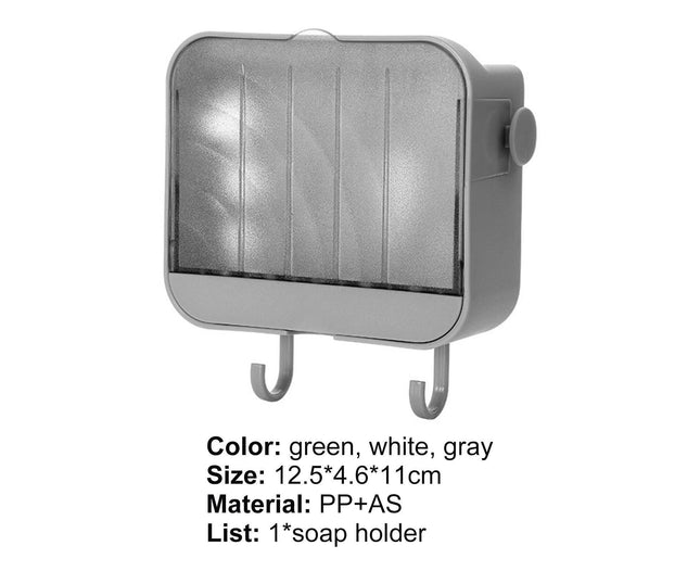 Soap Box Creative Waterproof Lightweight Soap Storage Organizer Dish Towel Rack for Home-Grey – product detail