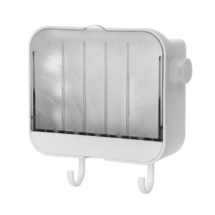 Soap Box Creative Waterproof Lightweight Soap Storage Organizer Dish Towel Rack for Home-White