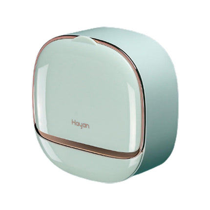 Soap Box Flip Cover Waterproof Dust-proof Wall-Mounted Soap Holder with Lid for Bathroom -Mint Green