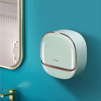 Soap Box Flip Cover Waterproof Dust-proof Wall-Mounted Soap Holder with Lid for Bathroom -Mint Green