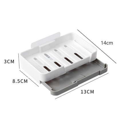 Soap Box Punch Free Good Load Capacity Plastic Soap Holder with Water Tray for Home - Red