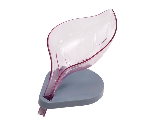 Soap Holder Drainage Design Leaf Shape Solid Color Punch-free Great Stickiness Storage Soaps