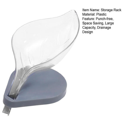 Soap Holder Drainage Design Leaf Shape Solid Color Punch-free Great Stickiness Storage Soaps Sturdy Structure with Sucker Soap Plate Bathroom Stufflear