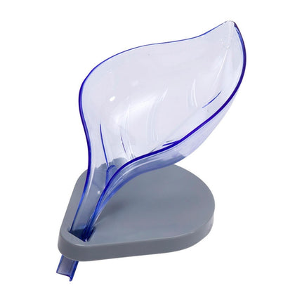 Soap Holder Drainage Design Leaf Shape Solid Color Punch-free Great Stickiness Storage Soaps Sturdy Structure with Sucker Soap Plate Bathroom Stufflue