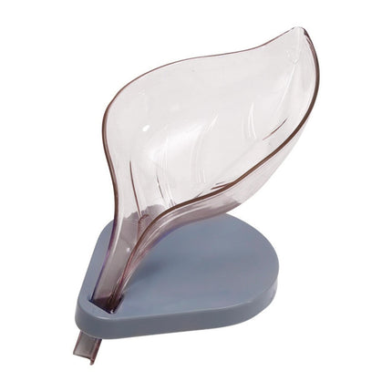 Soap Holder Drainage Design Leaf Shape Solid Color Punch-free Great Stickiness Storage Soaps Sturdy Structure with Sucker Soap Plate Bathroom Stuffoffee