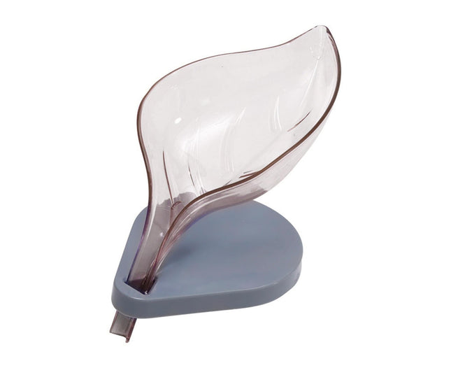 Soap Holder Drainage Design Leaf Shape Solid Color Punch-free Great Stickiness Storage Soaps