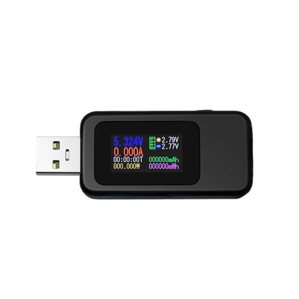 USB Tester LCD Digital Display Rapid Identification Plug And Play 160-Degree Wide Viewing Angle 65W/120W Charger Tester for Mobile Phone - Black