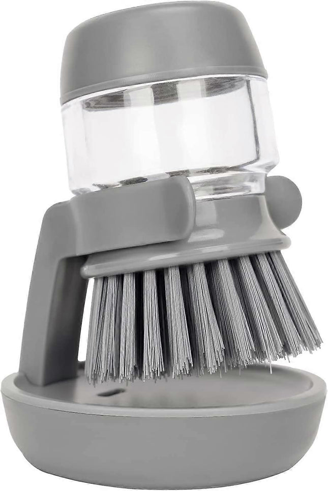 Soap Brush with Organizer Kitchen Dish Brush Set for Cleaning Pots and Pans (Grey) V1263-JX-2716