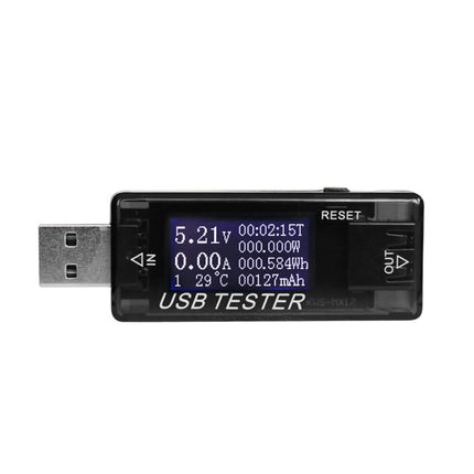USB Tester Plug And Play Digital Display Timer Sensitive Touch 8 Functions Data Storage High Accuracy Charger Tester for Cell Phone - Black
