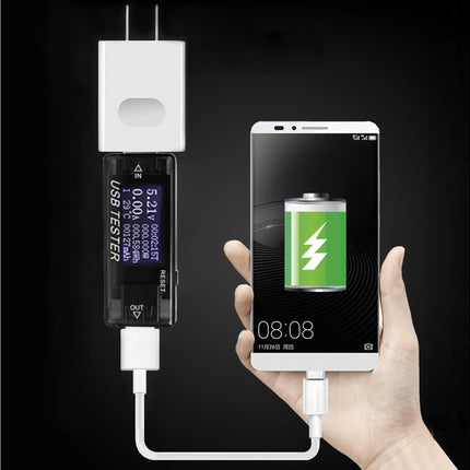 USB Tester Plug And Play Digital Display Timer Sensitive Touch 8 Functions Data Storage High Accuracy Charger Tester for Cell Phone - Black