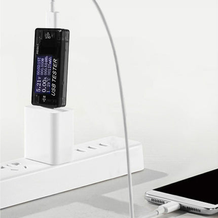 USB Tester Plug And Play Digital Display Timer Sensitive Touch 8 Functions Data Storage High Accuracy Charger Tester for Cell Phone - Black