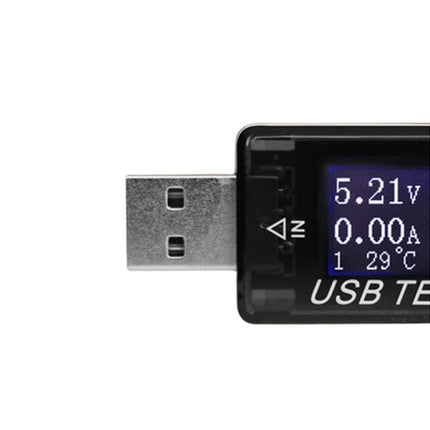 USB Tester Plug And Play Digital Display Timer Sensitive Touch 8 Functions Data Storage High Accuracy Charger Tester for Cell Phone - Black