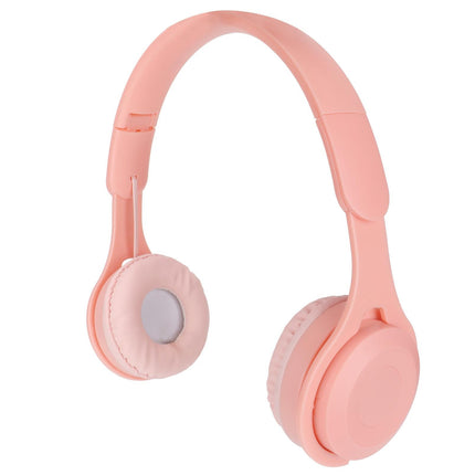 Y08 babies Headphone Macaron Stylish Stereo Sound Foldable Plug in Card Bluetooth Over Ear Headphones Pink