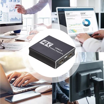 Video Capture Card 1080P High Speed 4K HDMI-compatible to USB3.0 Game Capture Device for Live Streaming - Black