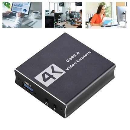 Video Capture Card 1080P High Speed 4K HDMI-compatible to USB3.0 Game Capture Device for Live Streaming - Black