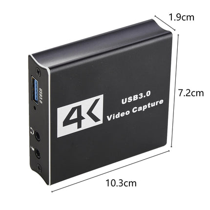 Video Capture Card 1080P High Speed 4K HDMI-compatible to USB3.0 Game Capture Device for Live Streaming - Black