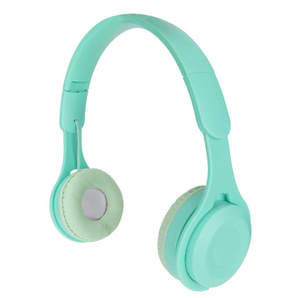 Y08 babies Headphone Macaron Stylish Stereo Sound Foldable Plug in Card Bluetooth Over Ear Headphones Green