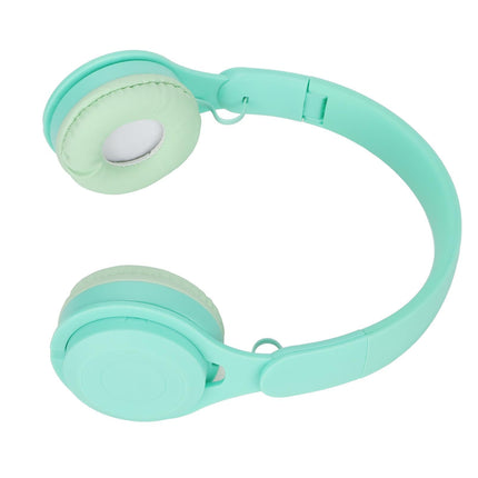Y08 babies Headphone Macaron Stylish Stereo Sound Foldable Plug in Card Bluetooth Over Ear Headphones Green