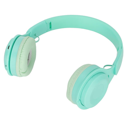 Y08 babies Headphone Macaron Stylish Stereo Sound Foldable Plug in Card Bluetooth Over Ear Headphones Green