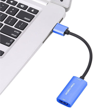 Video Capture Card Portable High Resolution Low Latency HDMI-compatible to USB 3.0 Game Capture Device for Live Streaming - Blue