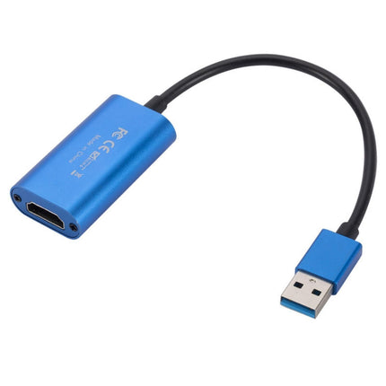 Video Capture Card Portable High Resolution Low Latency HDMI-compatible to USB 3.0 Game Capture Device for Live Streaming - Blue