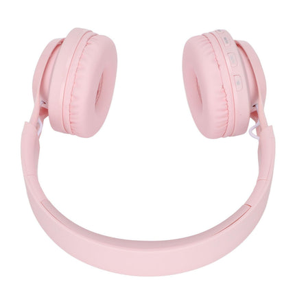 babies Bluetooth Headphones Foldable Ajustable RGB Colorful Light Headset with Mic for babies Study BT06C
