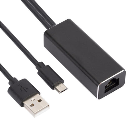 Wired Network Card High-speed Anti-interference Plug Play Micro USB2.0 10/100Mbps External WiFi Network Card for Desktop - Black