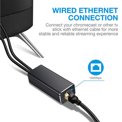 Wired Network Card High-speed Anti-interference Plug Play Micro USB2.0 10/100Mbps External WiFi Network Card for Desktop - Black