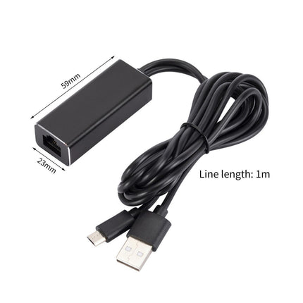 Wired Network Card High-speed Anti-interference Plug Play Micro USB2.0 10/100Mbps External WiFi Network Card for Desktop - Black