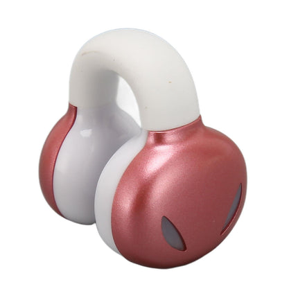 Bluetooth Clip On Earphones HiFi Stereo Noise Cancelling Waterproof Clip On Open Ear Headphones for Sports Music Calling Pink