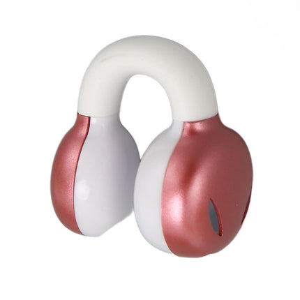Bluetooth Clip On Earphones HiFi Stereo Noise Cancelling Waterproof Clip On Open Ear Headphones for Sports Music Calling Pink