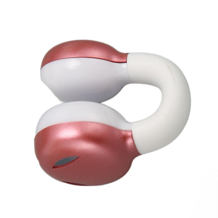 Bluetooth Clip On Earphones HiFi Stereo Noise Cancelling Waterproof Clip On Open Ear Headphones for Sports Music Calling Pink