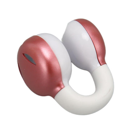 Bluetooth Clip On Earphones HiFi Stereo Noise Cancelling Waterproof Clip On Open Ear Headphones for Sports Music Calling Pink