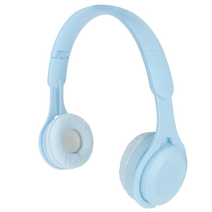 Y08 babies Headphone Macaron Stylish Stereo Sound Foldable Plug in Card Bluetooth Over Ear Headphones Blue