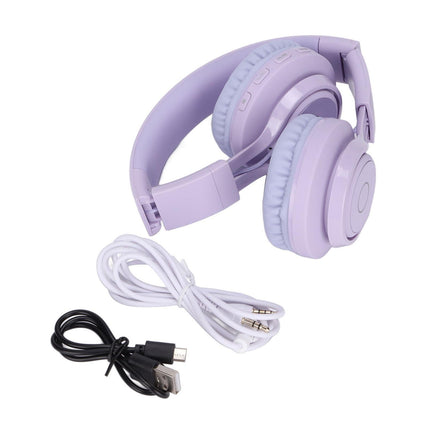 babies Bluetooth Headphones Foldable Ajustable RGB Colorful Light Headset with Mic for babies Study BT06C