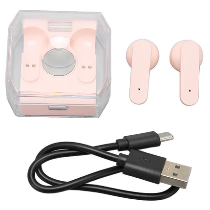 Smart Voice Translator Earbuds Support 144 Languages Online Translation Power Display Translating Headset for Traveling Pink