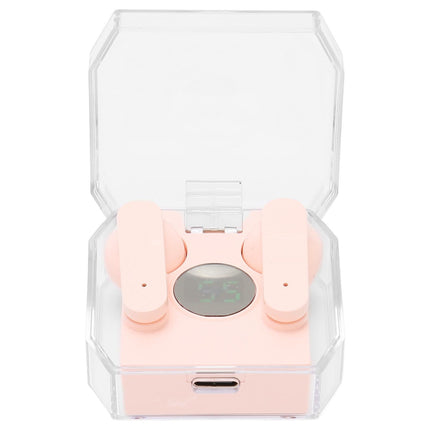 Smart Voice Translator Earbuds Support 144 Languages Online Translation Power Display Translating Headset for Traveling Pink