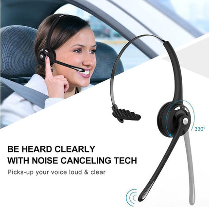 Bluetooth Headset - Office Wireless - Over the Head Bluetooth Earpiece with Mic