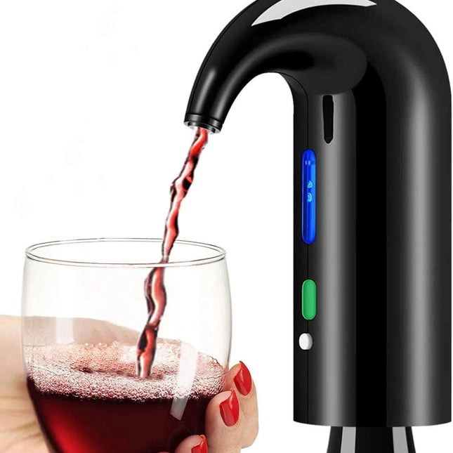 Wine Aerator Electric Wine Decanter One Touch Red - White Wine Accessories Aeration Work with Wine Opener for Beginner Enthusiast - Spout Pourer - Wine Preserver - Black