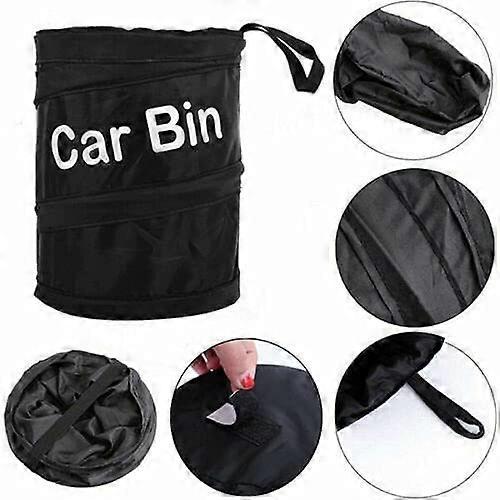 Black Portable Collapsible Car Bin Trash Can Bin Car Bin Car Accessories Rubbish Bin Car Gadgets Storage